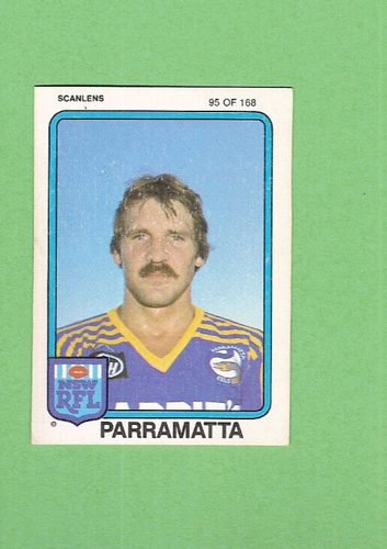 1981 PARRAMATTA EELS SCANLENS RUGBY LEAGUE CARD #95 PHIL MANN