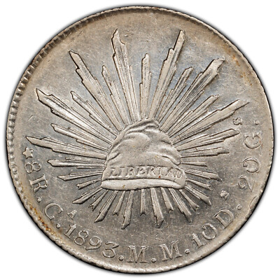 1893 Mexico 8 Reales Silver Coin Ca MM Ca76 PCGS Genuine Cleaned