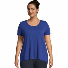 Just My Size - Women's Pleat Back Hi-Lo Hem Top - New Blue Dream - Size 4X -new