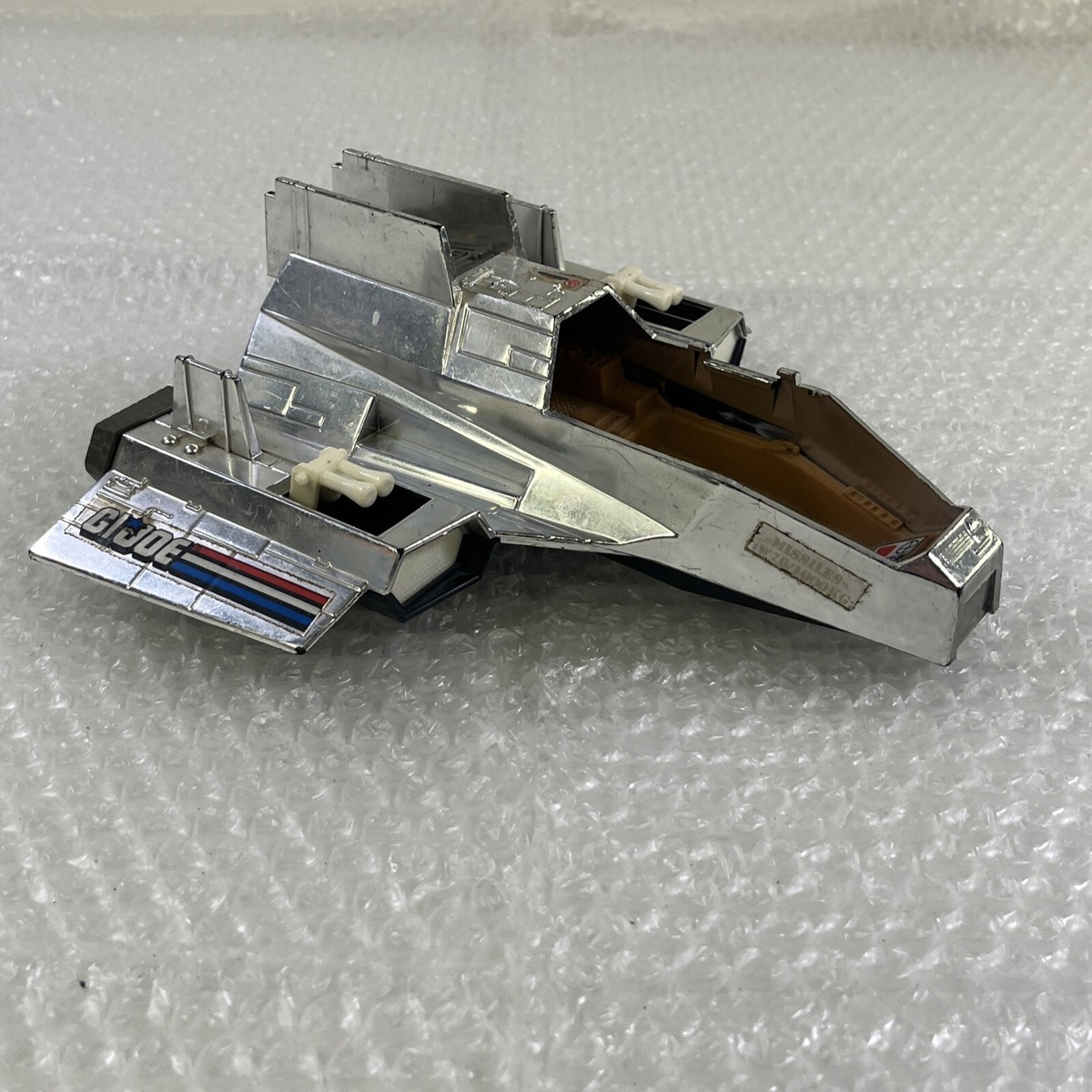 Vintage GI Joe 1984 Sky Patrol SHARC Chrome Silver Jet Incomplete