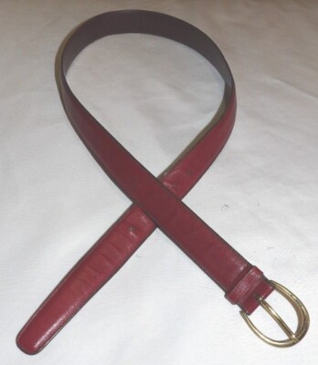 Ceinture En Cuir Trafalgar Marron Motif Basket Weave - Taille Medium, Fabriquée En Italie