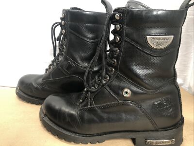 Milwaukee Freedom Flex Leather Motorcycle Biker Boots Men’s 12D MB423 Black Mens Milwaukee Motorcycle Clothing Company MMCC Trooper  main image 3