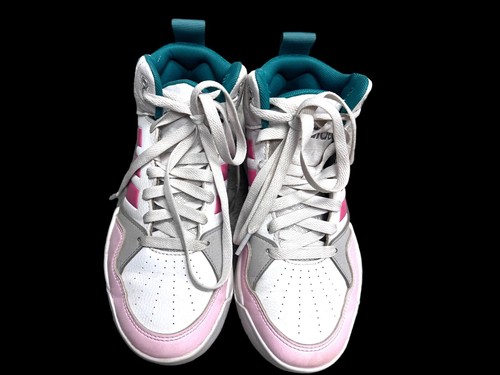 Adidas Play9tis 2.0 Mid High Top White Pink Green Sneakers Size 6 Back To School - Picture 2 of 10