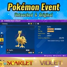 ✨Shiny Galarian Zapdos 🟣Event 2022 Championship 🟣 Pokémon Scarlet & Violet