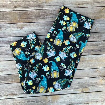 Sea Life Gnomes Fish CAPRI Women's Leggings TC2 Extra Plus Size 20-26