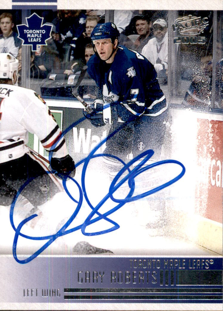 Gary Roberts Signed Autographed 04/05 Pacific Card Toronto Maple Leafs