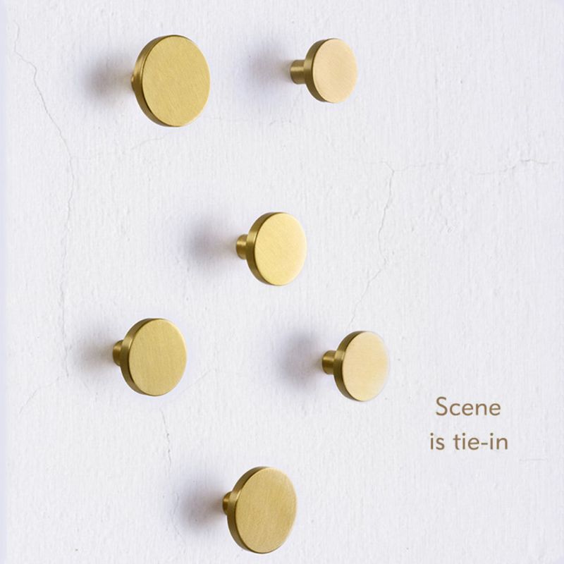 Round Brass Drawer Pulls Handles Dresser Door Knob Home Kitchen