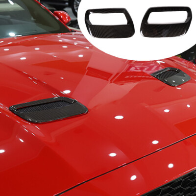 Hood Scoop Carbon Fiber Air Flow Vent Cover Trim Bezel For Ford Mustang 20182019