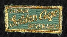 Golden Beverages Embroidered Soda Patch c1930's-40's VGC Scarce