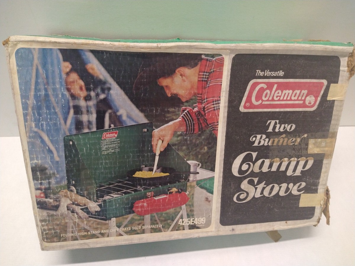 Vintage Coleman 425E Camp Stove Burner Green Suitcase