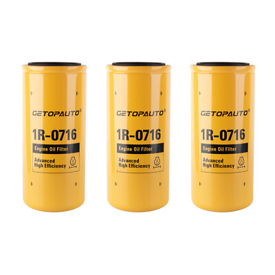 3 Pcs Brand New Engine Oil Filter Fits For Caterpillar 1R-0716 