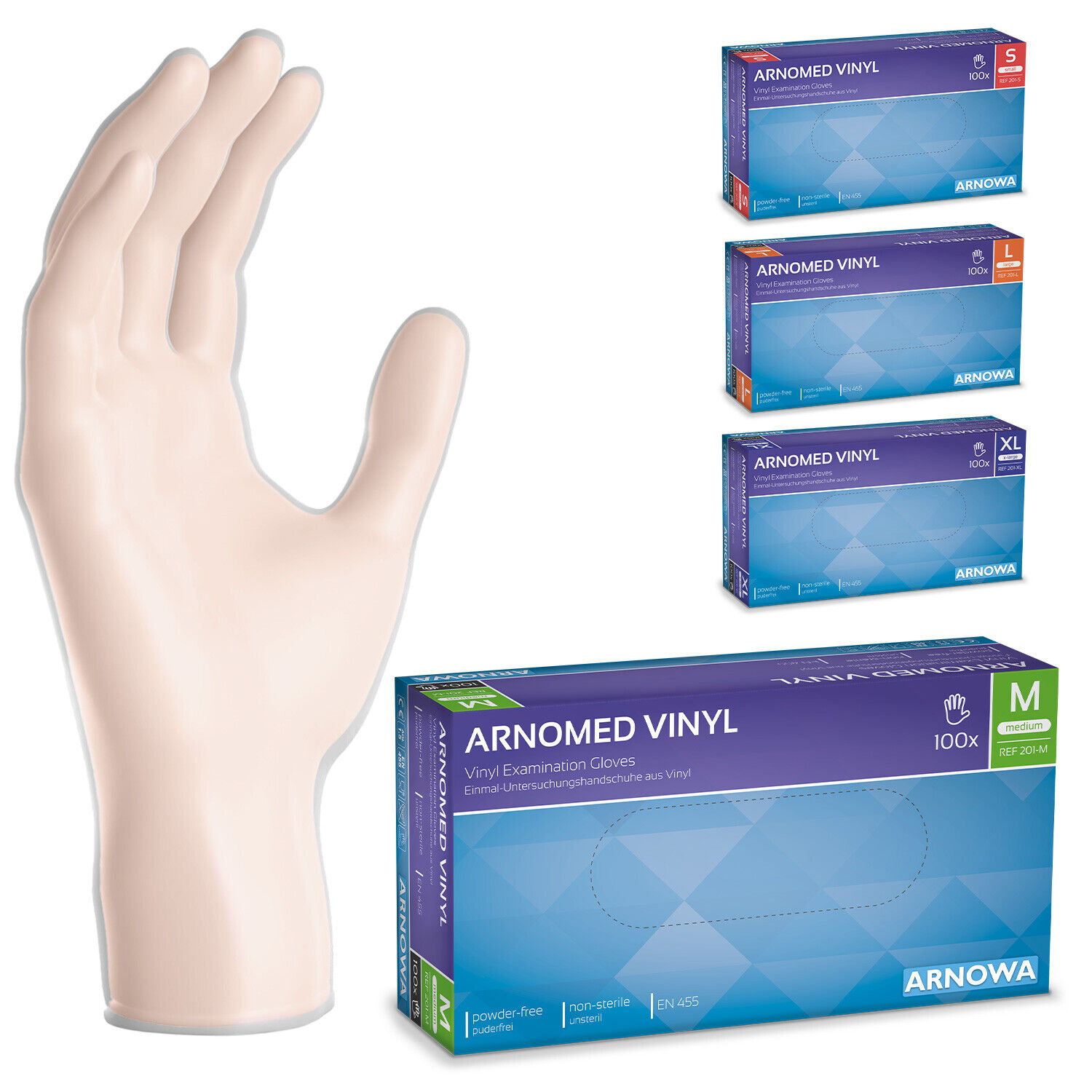 1000 Einmalhandschuhe Vinyl ARNOMED Vinyl Handschuhe Medizinische Handschuhe