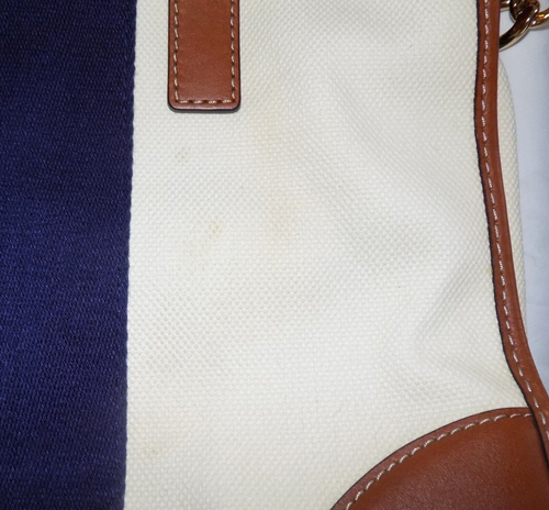 Michael Kors Hamilton Mono Stripe Canvas w/Leather Trim Tri-Color Satchel Bag - Picture 16 of 18