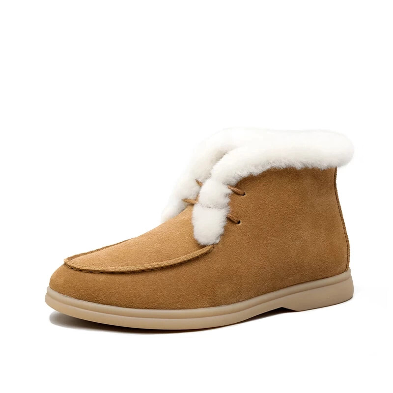 Women Snow Boots Natural fur Genuine Leather Ankle Boots Winter Comfortable-image