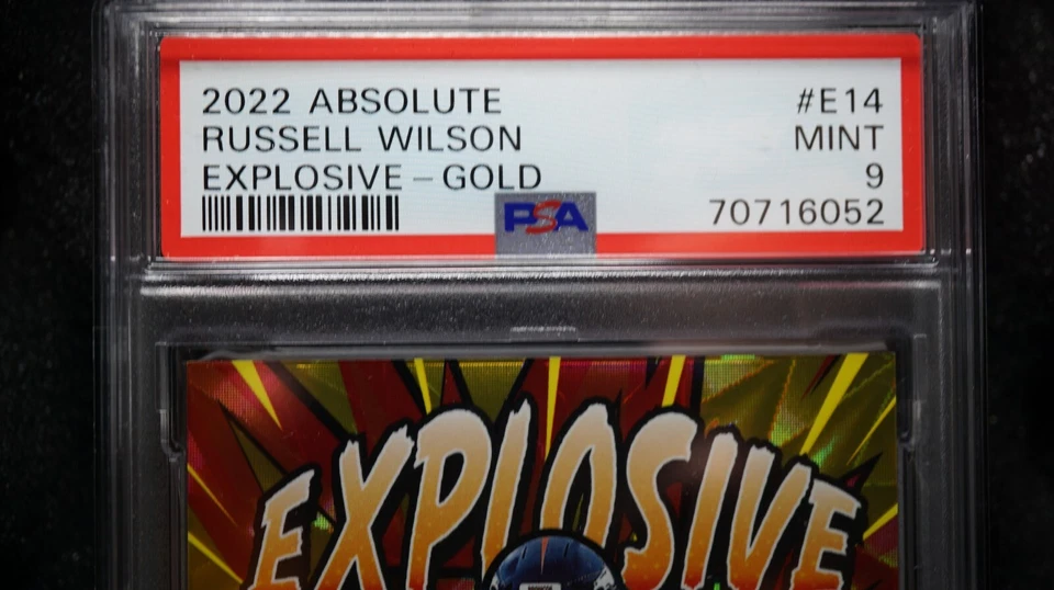 2022 Panini Absolute Russell Wilson GOLD SSP EXPLOSIVE /10 Broncos, Seahawk PSA9 - Image 2 of 4