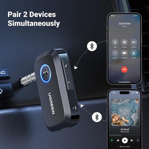 UGREEN AUX Bluetooth 5.4 Adapter for Car, Receiver for Car/Home Stereo/Speaker/W - 第 7/11 張圖片