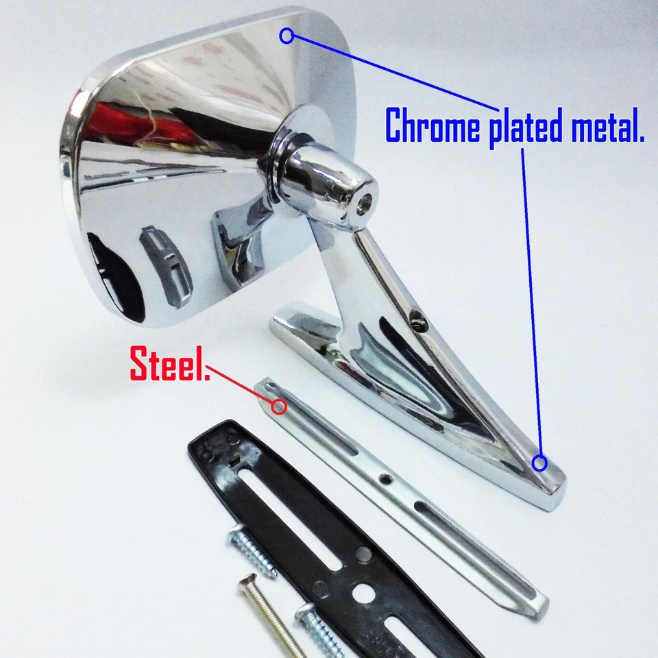 Ford Mustang Ford T5 1965–1973 Ford Falcon 1960 Chrome Square Door Side Mirrors Foto 2 de 4