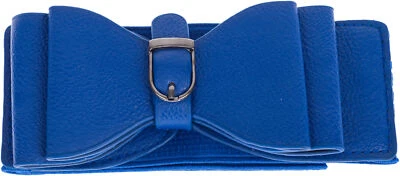 Vintage Stretch DOPPELSCHLEIFE Retro BUCKLE Bow 50 TAILLENGÜRTEL Blau Rockabill - Bild 1 von 2