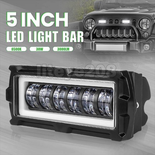 2x 5" LED Work Light Bar 7D Driving Light Reverse Fog Offroad 4WD 4X4 ATV Truck - Picture 3 of 12