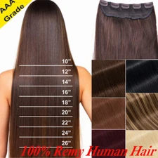 One Piece Thick 100% Remy Clip In Human Hair Extensions 3/4 Full Head Best Weft