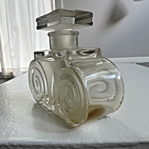 Vintage Frosted Clear Art Glass Art Deco Lentheric Miracle Perfume Bottle 1 Of 3 - Picture 6 of 15