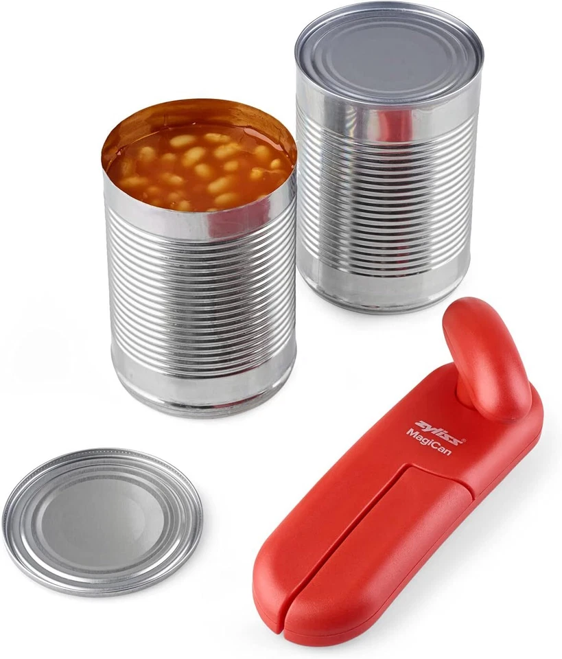 Abridor de latas manual MagiCan con liberación de tapa - rojo Foto 3 de 3