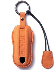 for Porsche Suede Leather Key Fob Cover with Keychain Key Shell Com... Fast Ship
