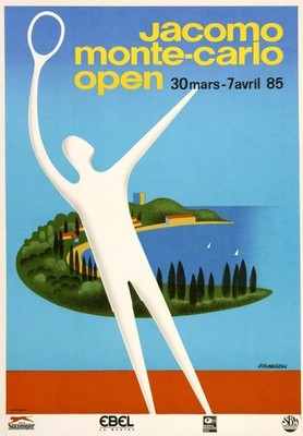 Jacomo Monte Carlo Open Tennis Tournament Vintage Poster 24x36