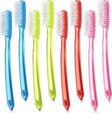 8 Pack Extra Hard Toothbrushes Long Head Manual Cleaning Brushes 8 