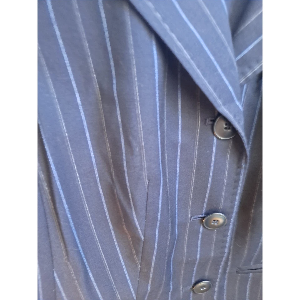 Ann Taylor LOFT Petites Pinstripe 3 Piece Wool Blend Pant Suit Set 0P SP - Image 4 of 4