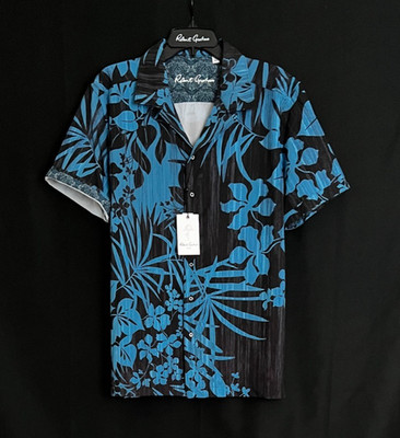Robert Graham DRIFT AWAY Large Classic Fit Short Sleeve Shirt NWT $198 L