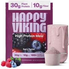 Plant Based Protein Powder Meal Replacement Shake Berry Parfait Happy Viking