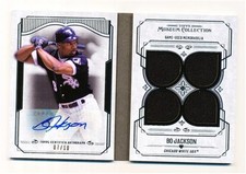 2015 TOPPS MUSEUM COLLECTION BO JACKSON QUAD RELIC AUTO 07/10 #PPQR-BJ
