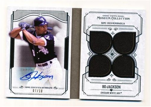 2015 Topps Museum Collection Bo Jackson Quad Relic Auto 07/10 #PPQR-BJ - Bild 1 von 2