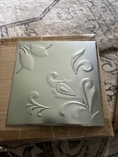Metallic Silver Embossed Backsplash Tiles 6x6 New in Box Kitchen/Bath