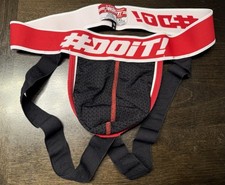 #DOiT! Men's Mesh Jockstrap Stretch Underwear Red Blue (L) and Red Black (XL)