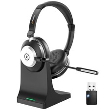 Wireless Headset with Mic for Work, Bluetooth Headset with Microphone Noise ...