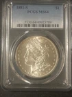 1881-S San Francisco Morgan Silver Dollar PCGS  MS64 Brilliant