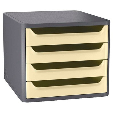 cep Schubladenbox 1400 FIRST  hellgelb 1014002451, DIN A4 mit 4 Schubladen,...