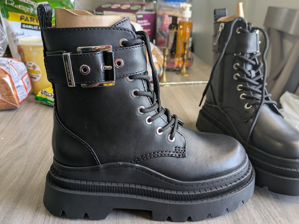 Combat Boot Michael Kors Black Leather Boots Michael Kors Leather