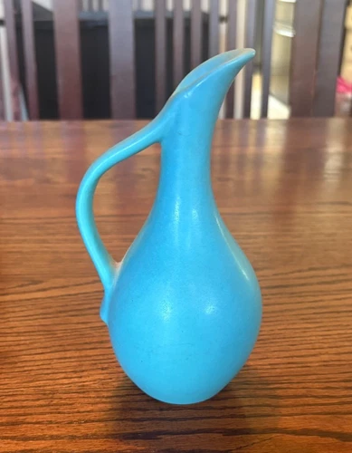 Van Briggle Vintage Jug Vase Matte Turquoise 7”