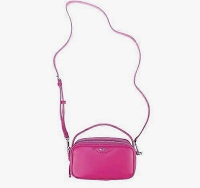 DKNY Naria Camera Top Handle Crossbody Bag Hot Pink Leather New