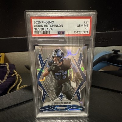 Panini 2025 Phoenix Aidan Hutchinson Silver Lava /75 #21 Detroit Lions PSA 10