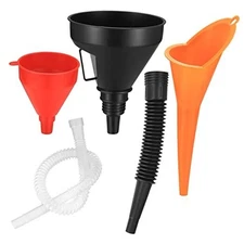 3 Pcs Automotive Funnels Set, Wide Mouth Fuel Funnels, Plastic Long Neck Oil Fun