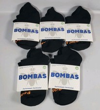5 Pair Bombas Youth Black Ankle Honeycomb Socks Size XS 6778 Kids Shoe Sz 1-3