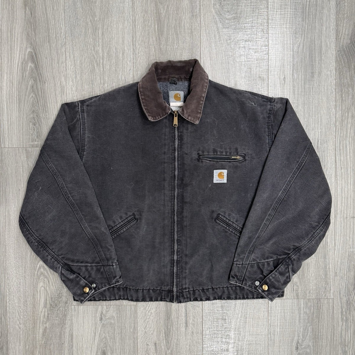 vintage black carhartt detroit jacket J01 BLK rare made in usa