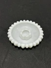 vintage Hazel Atlas white milk glass candlestick holder, small trinket