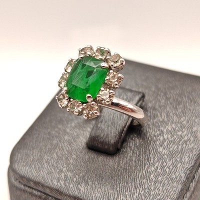   Vintage Christian Dior Silber f. & Gripoix Ring Fingerring 0000  