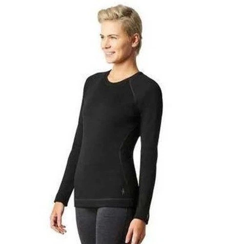 Smartwool Womens Classic Thermal Merino Base Layer Crew Top Black NEW