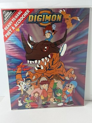 DIGIMON DIGITAL Monsters Laminated Wood Poster PLAK IT Scorpio Posters 1999 Rare